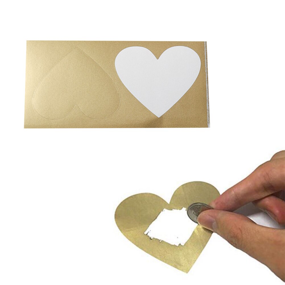 Corazón rasca pegatinas amor corazón rasca etiquetas para tarjeta de felicitación mensaje postal carta para decoraciones de boda: 3