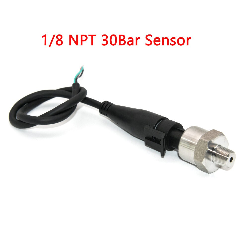 52mm 2&#39;&#39; Marine Boat Oil Pressure Gauge 0-5Bar 10Bar 30Bar Indicator Universal 12V/24V Car Pressure Meter with 7 Color Backlight: 30Bar sensor