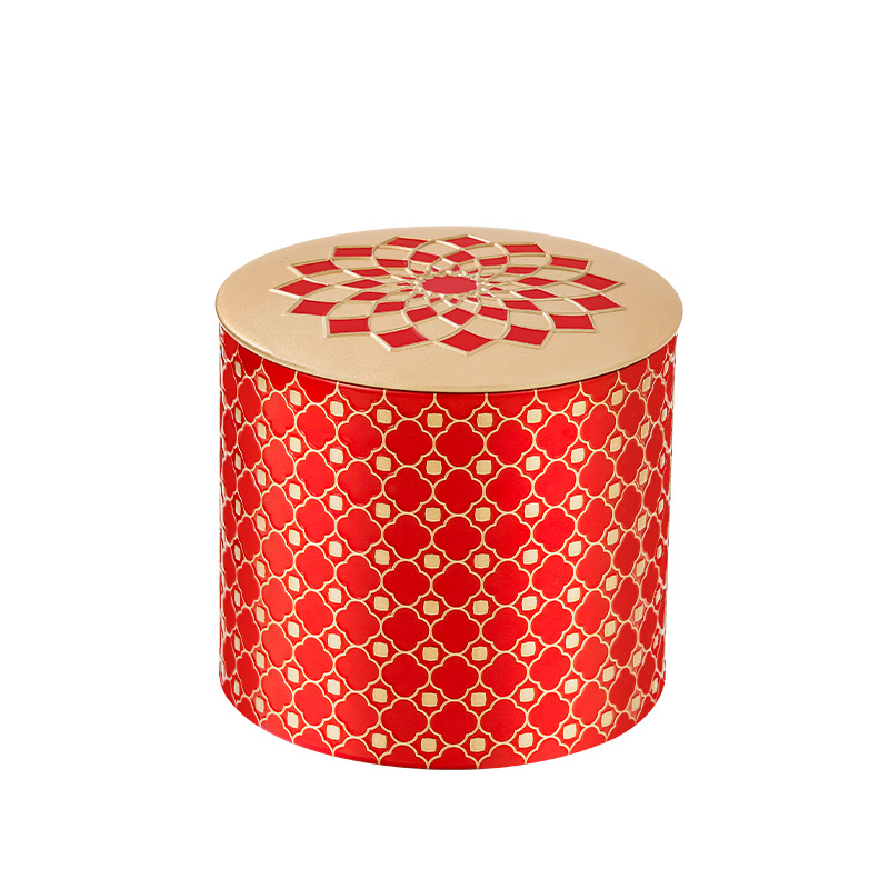 Caja de hojalata para aromaterapia, lata pequeña portátil Universal para aromaterapia, vela de té, flor, joyería de dulces de boda, lata vacía sellada: Large-Red