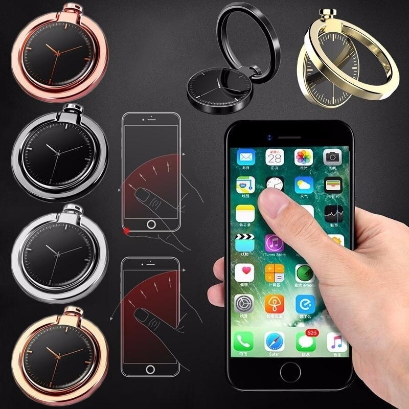 Soporte de anillo de Metal giratorio de 360 grados para teléfono móvil, soporte de agarre de Anti caída para dedo, anillo para teléfono móvil, funda