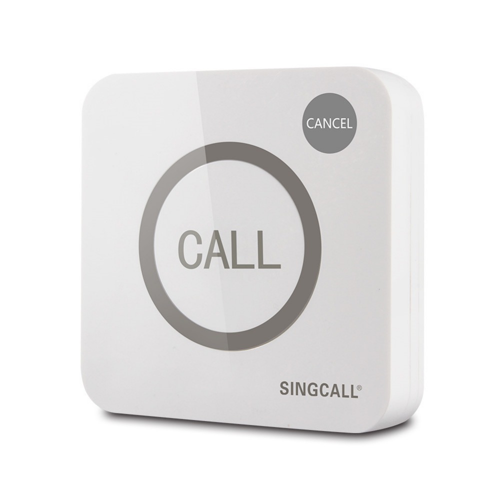 SINGCALL-système d'appel sans fil, à deux boutons tactiles, grands boutons avec fonction étanche, touches d'appel et d'annulation, APE520C