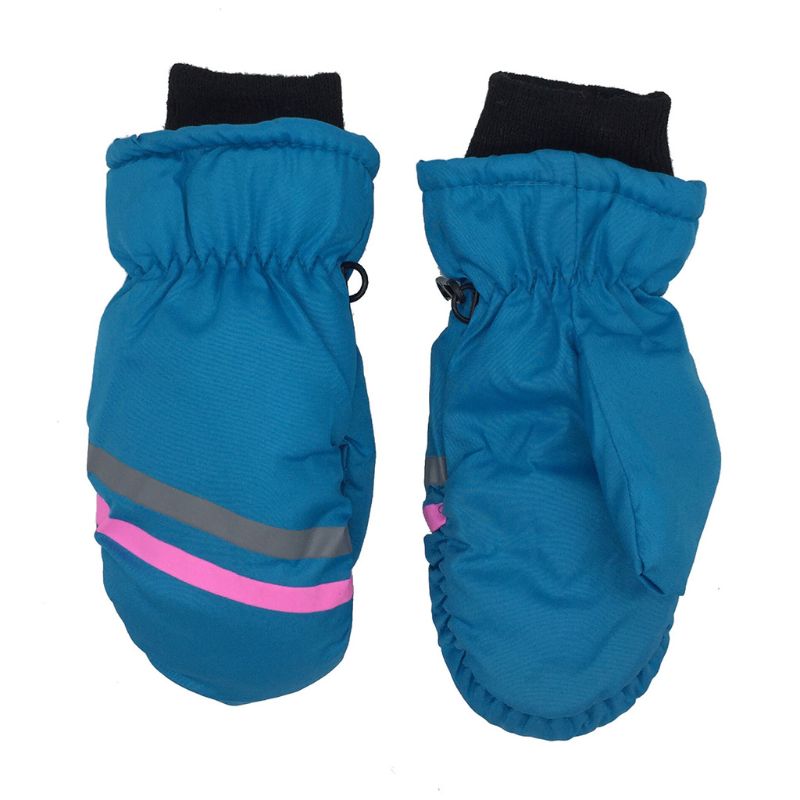 Gants de Ski épais et chauds pour enfants | Gant d'hiver pour garçons et filles à imprimé géométrique, gant coupe-vent pour 5 à 9 ans: 52-Blue 1