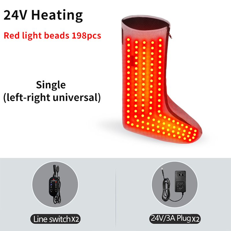 Red Light Heated Wrap Leg Boots/Stiff Toes/Varicose Veins/Boosts Blood Flow/Foot Massager with Adjustable Tightness/Home Use: Ivory / UK
