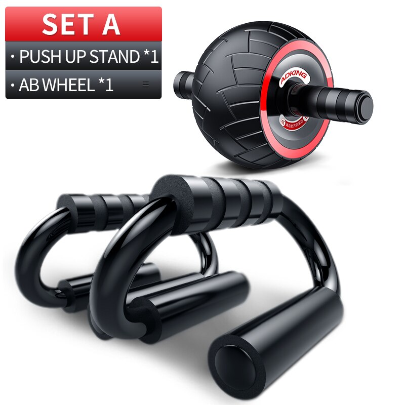 Rodillo de ruedas para abdominales de rebote automático, esterilla de yoga, entrenamiento extremo AB, suministros de entrenamiento Abdominal, equipo de Fitness: SET B