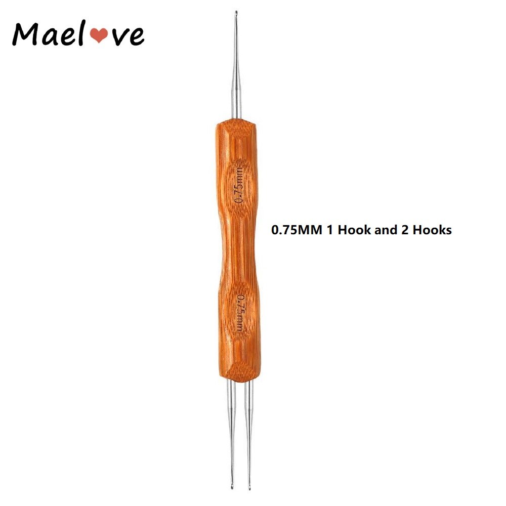 Maelove 0.5/0.75mm dreadlocks virkkauskoukkua dreadlock virkkauskoukun lukko neula punos käsityö hiustenpidennykset pelottaville hiuksille: 0.75 mm 1 koukku - 2 koukkua
