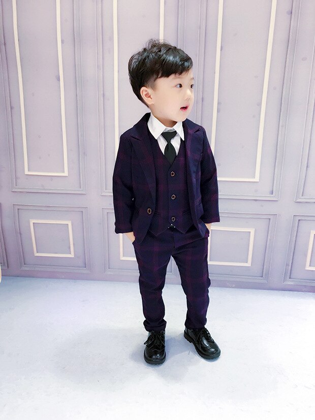 Formal 3PCS/SET Boy Suits Weddings Kids Prom Suits Black Wedding Suits Boys Big Children Clothes suit Boy Formal Classic Costume