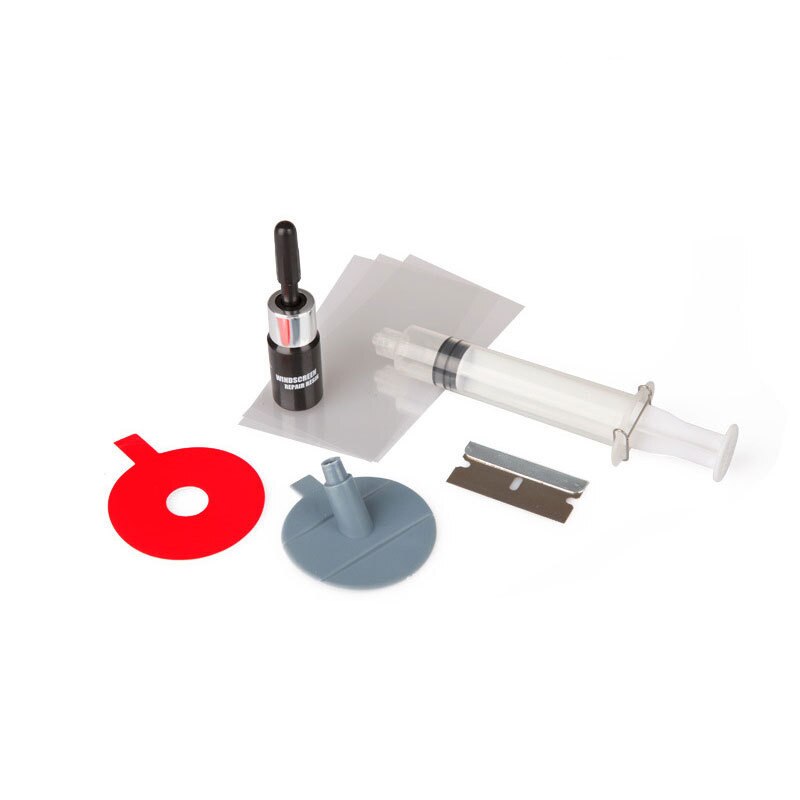 Outil de réparation de vitres de voiture, bricolage réparation de pare-brise, Kits de résine, rayure de verre, restauration des fissures du pare-brise, kit de réparation de vitres de voiture: 6 IN 1 Set