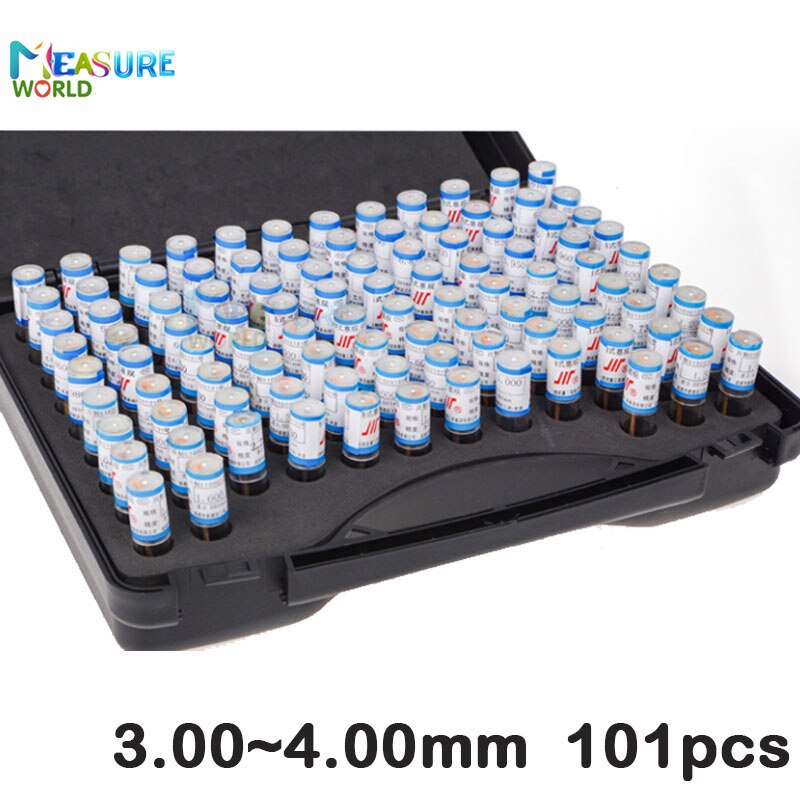 1.00 ~ 2.00Mm Precisie Stalen Pin Gauge 1.00 ~ 2.00 Stap 0.01Mm Gladde Plug Gauge Gat Gauge Set pin Meetinstrument, 101 Stks/partij: 3.00-4.00mm