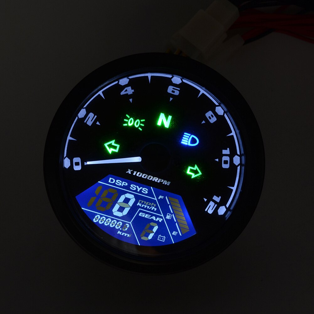 Motorcycle panel Speedometer Night vision dial Odometer LED multi-function digital indicator Tachometer Fuel meter
