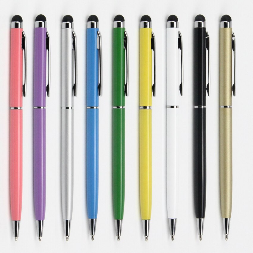 Universele 2 In1 Capacitieve Touchscreen Stylus Pen Met Balpen Voor Iphone Ipad Tablet Pc Samsung 100 stks/partij