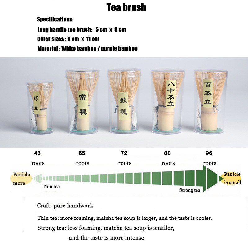 High Bamboo Tea Whisk Matcha Point Green Tea Powder Appliance Matching Tool UEJ