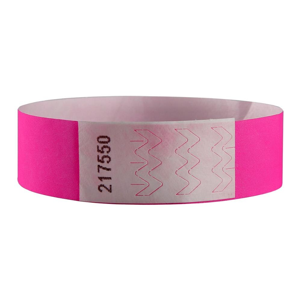 Neon Colors 3/4 inch Tyvek Wristbands with Numbers, Colorful ID Wristbands for Parties Events 500 pieces: Neon Pink