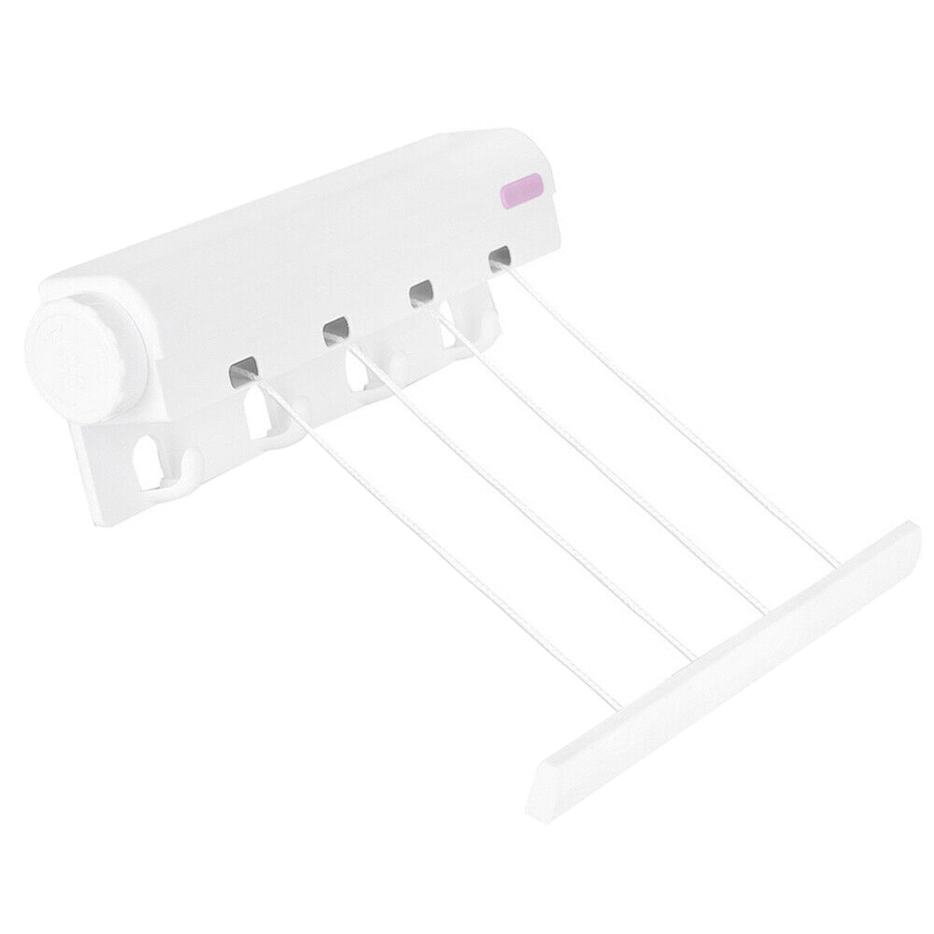 Retractable Indoor Clothes Hanger Rope Wall Mounted Hanger Drying Towel Rack Flexible Clothesline Bathroom Clothes Dryer #LR2