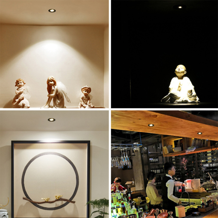 1W Under Cabinet LED Lights Recessed Mini Downlights Decoration Indoor Jewelry Showcase Display Cupboard Bookshelf Spotlighting