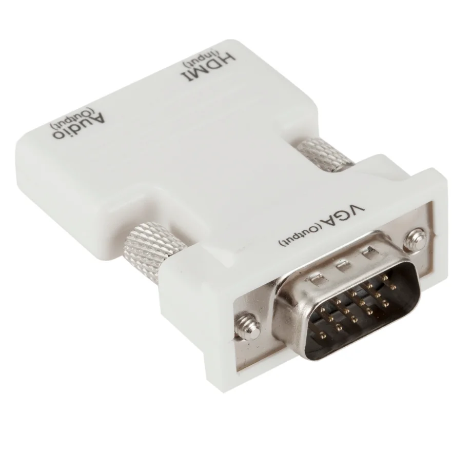 PzzPss HDMI-kompatybilny z konwerter VGA z 3.5Mm kablem Audio 1080P HDMI-kompatybilny żeński do VGA męski Adapter do PC Laptop