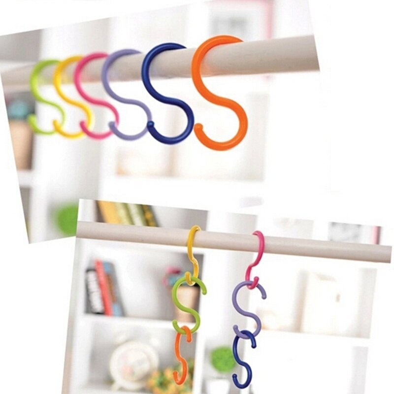 6 Stks/set Wandelwagen S-Type Fook Multifunctionele Candy-kleurige Keuken Haak Hanger