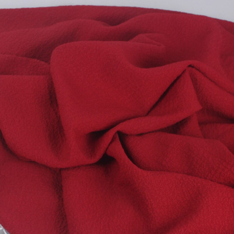 Style coréen bulle crêpe en mousseline de soie tissu rétro solide robe courte femmes robe vêtement matériel: marroon