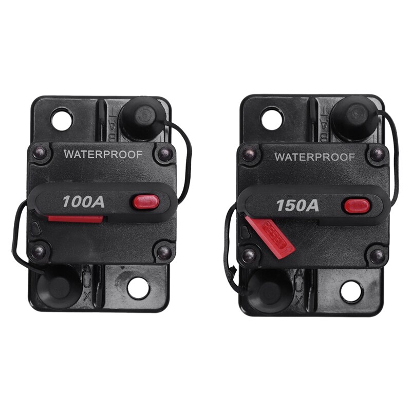 2x 12V/24V portafusibles para coche marino o 100A/150A interruptor de circuito de reinicio Manual