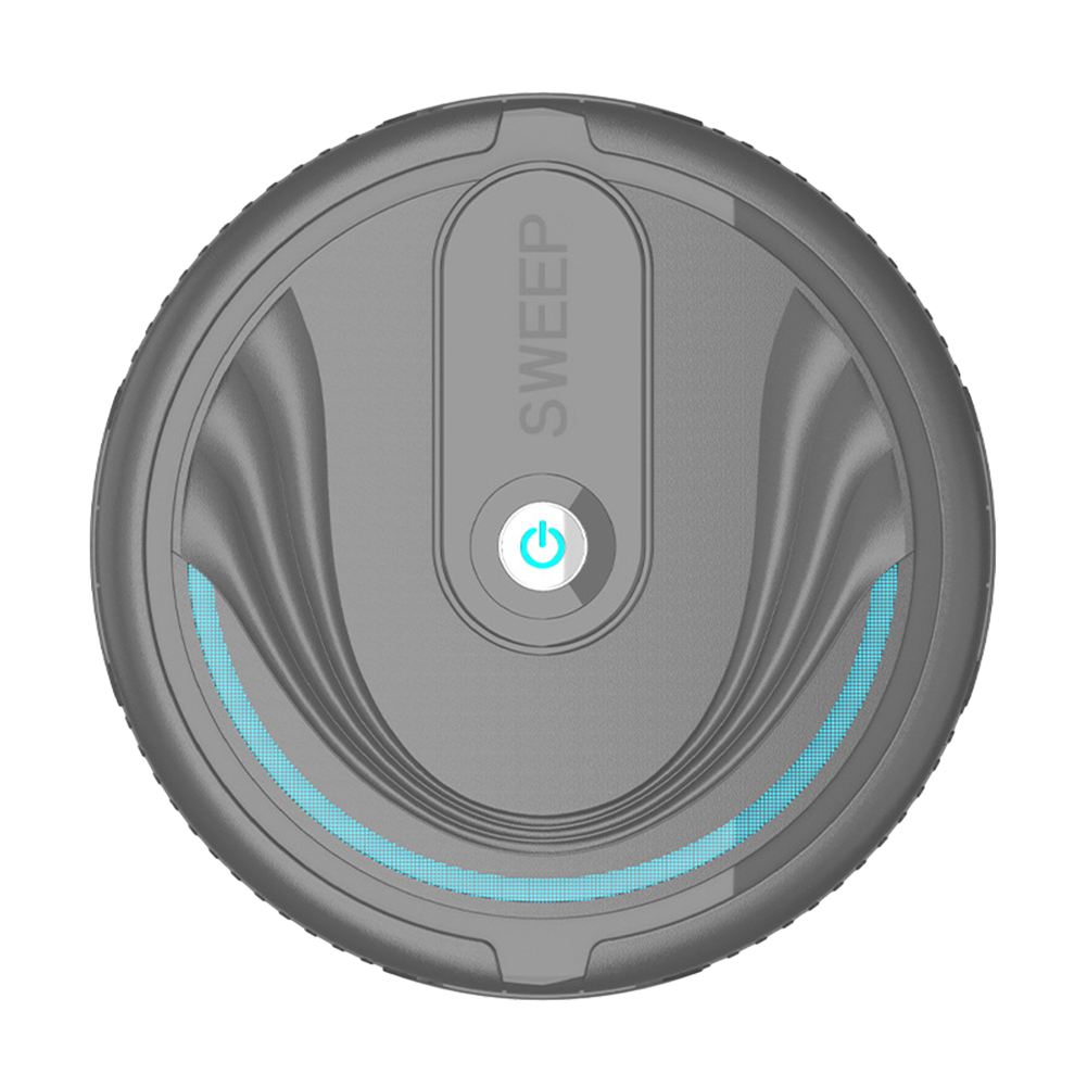 Smart Sweeping Robot Vacuum Cleaner USB Rechargeable Automatic Induction Obstacles Floor Dust Hair Cleaning Sweeping Machine: Black