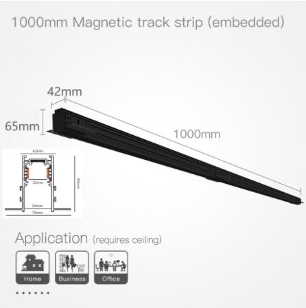 Luces de pista magnéticas de aluminio 6W 12W techo empotrado suspendido LED magnético luces de seguimiento carril iluminación Industrial