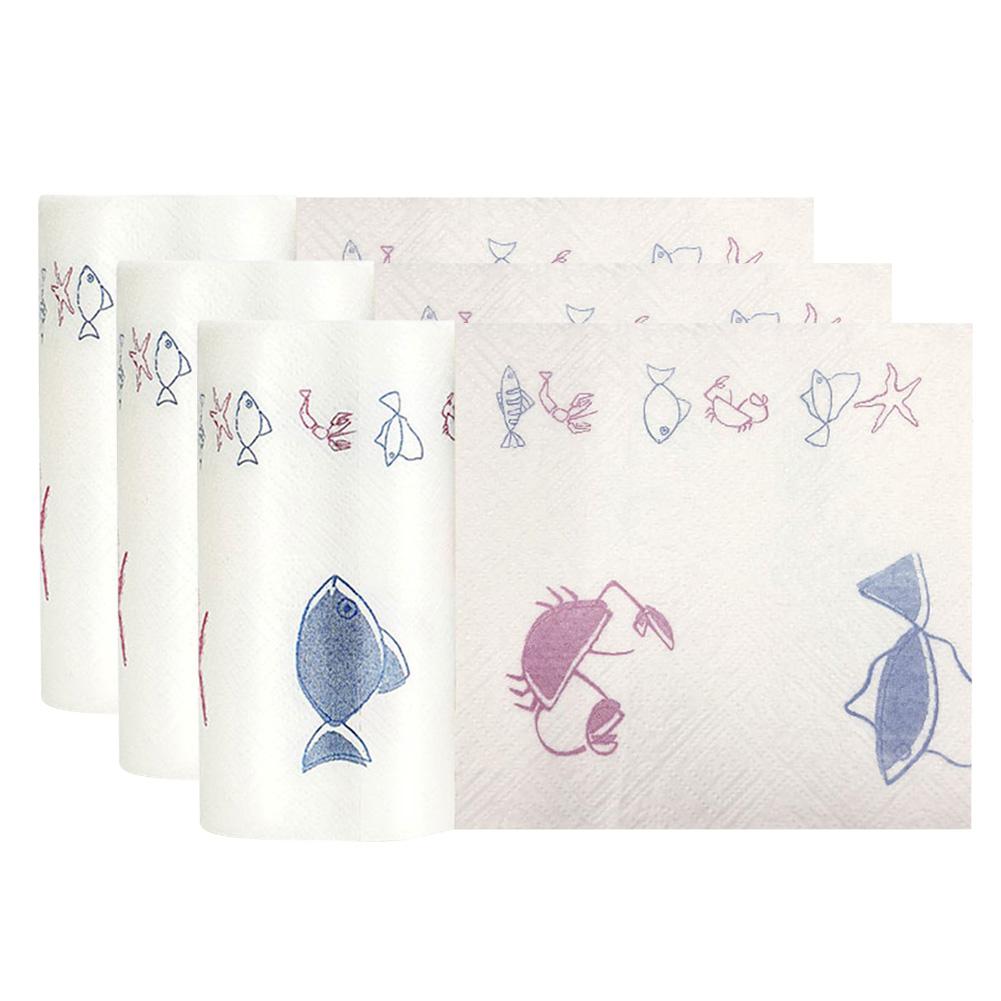 3 rollos de paño de limpieza de papel desechable para cocina, absorción de aceite, lavador de manos, removedor de toallas, vajilla de pañuelos de fruta: 3 Rolls