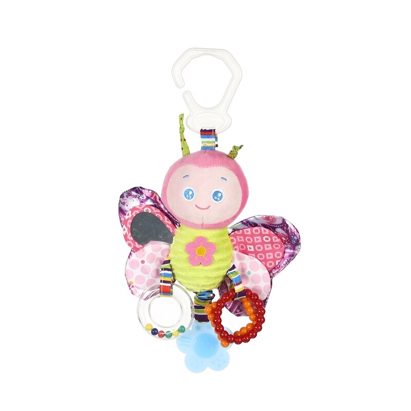 Baby Kids Stroller Bed Around Hanging Bell Rattle Activity Soft Toys Cartoon: Butterfly