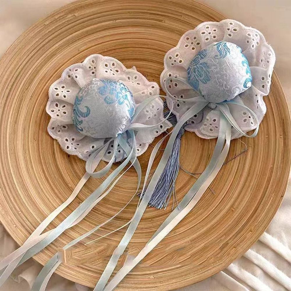 Lazo de encaje Chun-Li Clip para moño de pelo Cheongsam tocado con volantes horquilla de estilo chino accesorios para el cabello pasadores: Verde