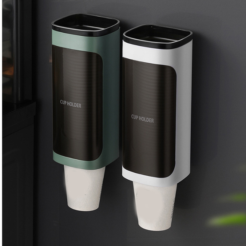 Distributeur de gobelets en papier, support de stockage automatique mural, support de gobelets en plastique jetable, anti-poussière