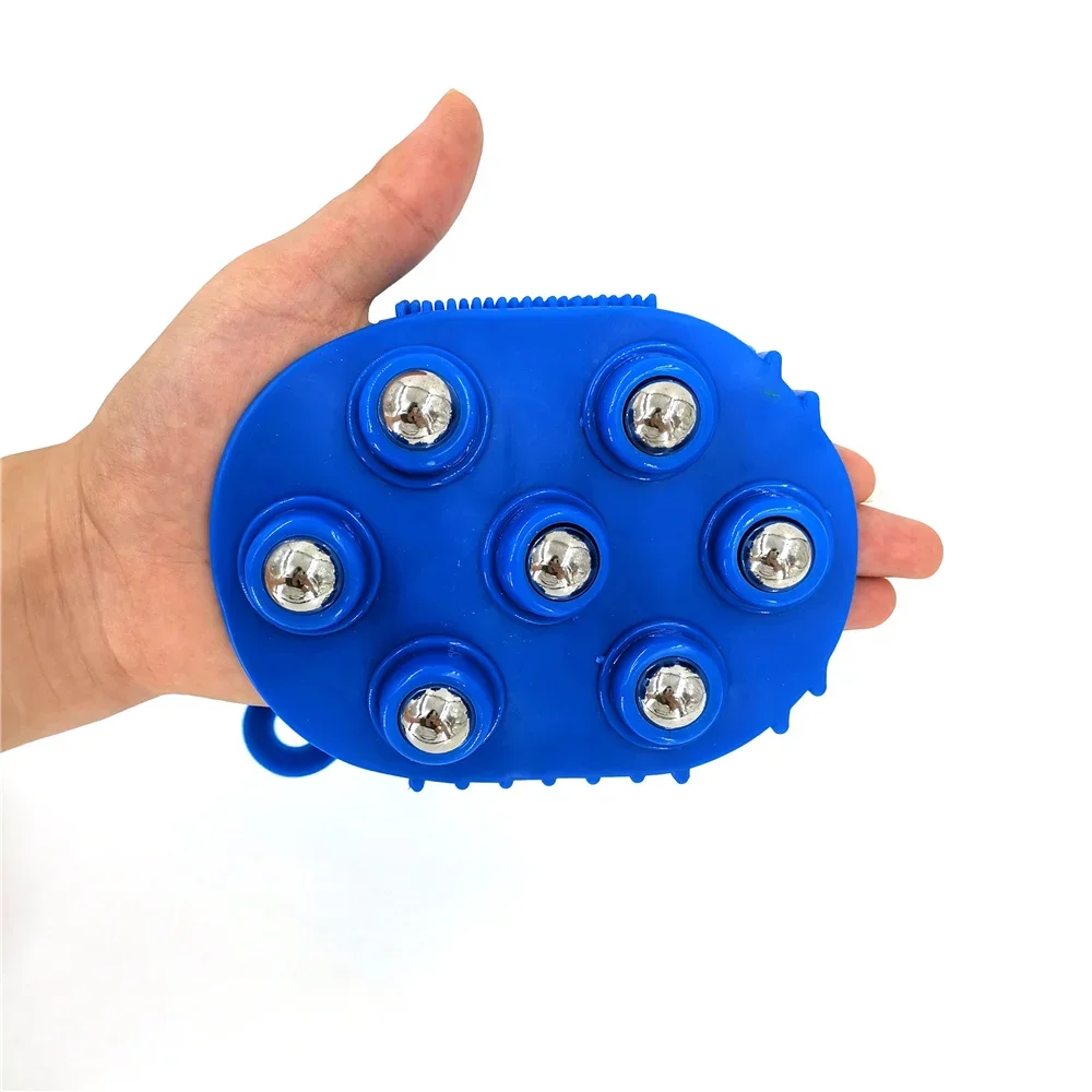Roller ball kropsmassage handske muskelsmerter lindring afslappende anti-cellulite massager til hånd nakke ryg skulder balder sundhedspleje: Lilla