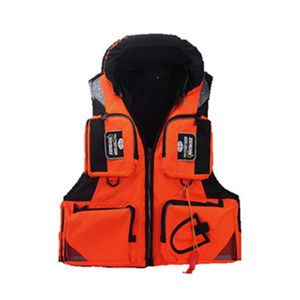 M-XXL colete salva-vidas profissional colete de pesca poliéster adulto segurança colete salva-vidas sobrevivência natação barco à deriva: Orange / XL(75-85KG)