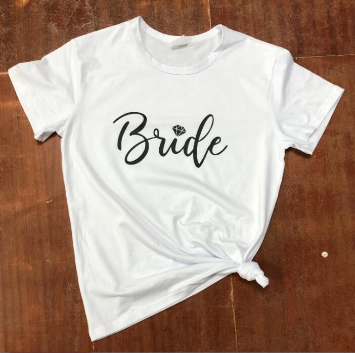 Cotton Tee Aesthetic Graphic Shirts Bride Diamond Letter Printed T-Shirt Bride Diamond Squad Coupled Tops Feminist