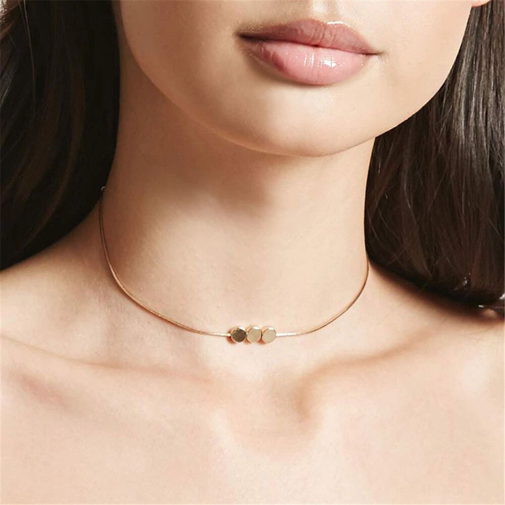 Simple Choker Necklaces For Women Trendy Gold Necklace Collares Jewelry