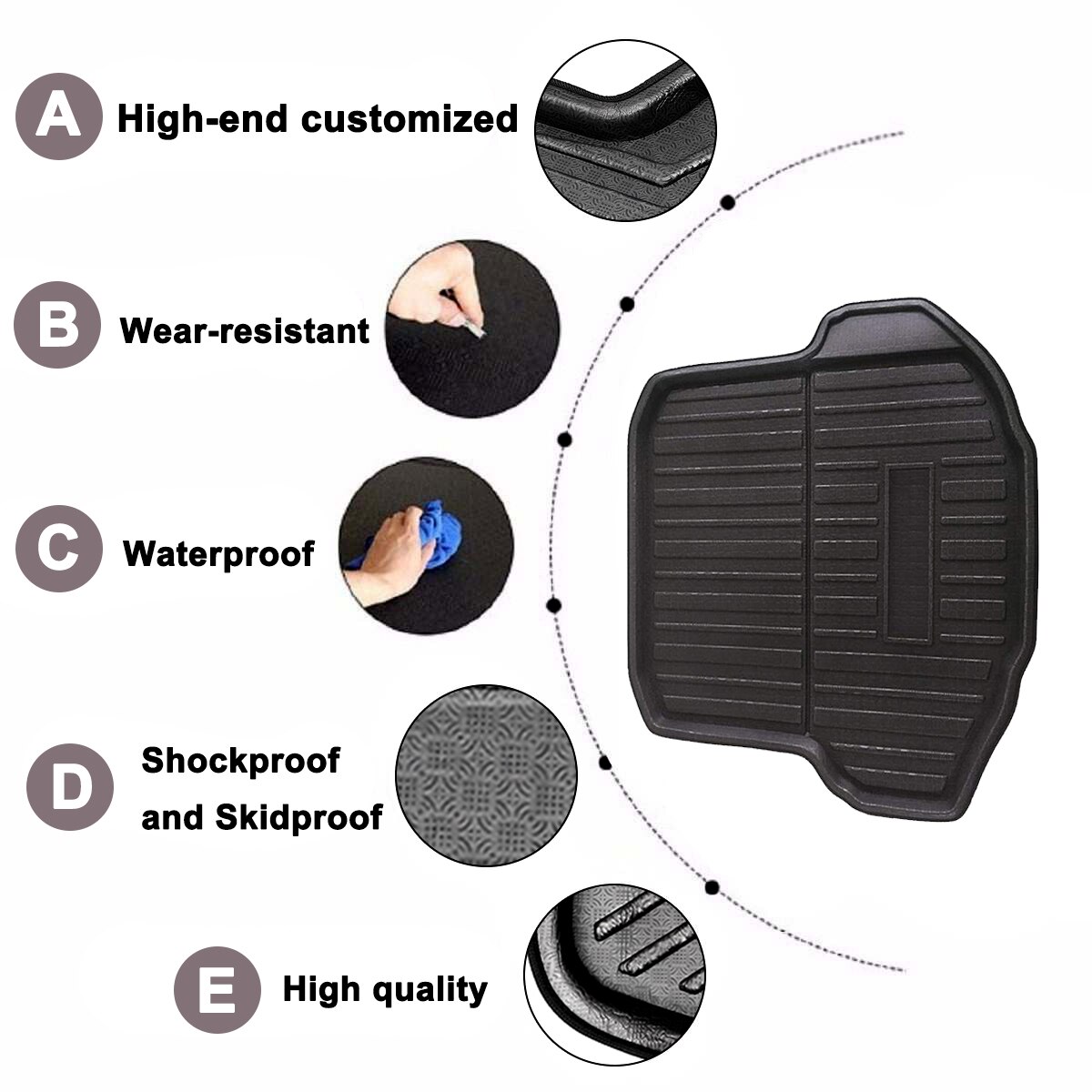 Car Cargo Liner Boot For VW Jetta For VolkswagenTray Rear Trunk Cover Matt Mat Floor Carpet Kick Pad Mat