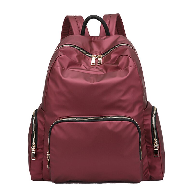 Rugzak dames rugzak dames schoudertas effen kleur schooltas voor tienermeisjes dames reistas rugzak: Wijnrood