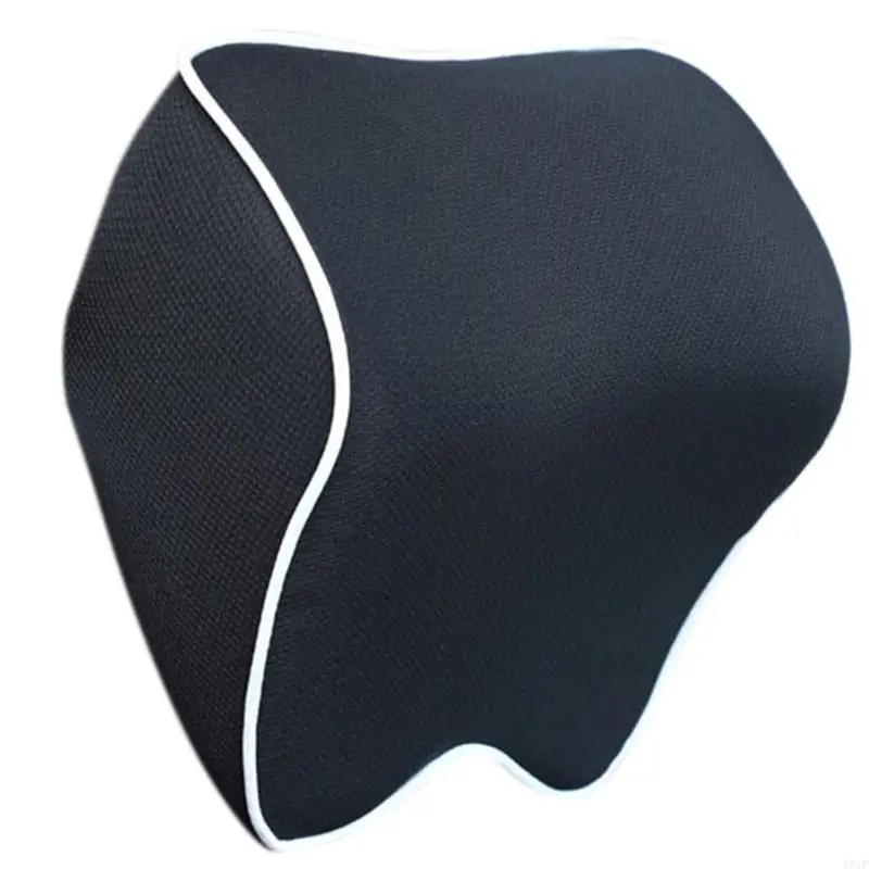 Memory Foam Car Neck Pillow Comfortable Breathable Headrest for Commuters Removable Cover for Travel Office Use: black