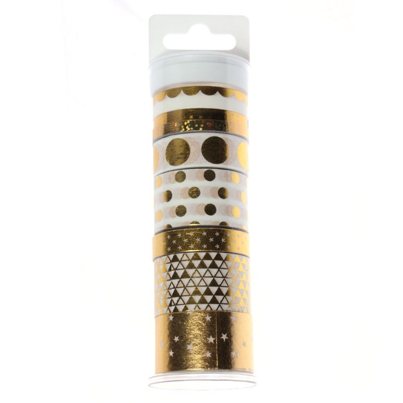 Matory 2 rollen goud folie Washi tape solide 15mm x 5 meter decoratieve afplakband voor DIY Craft Gift Wrapping fotolijst Scrapbooking