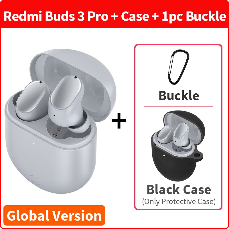 Xiaomi Redmi Airdots 3 Pro Earphone TWS True Wireless Earbuds ANC Bluetooth 5.2 Headset Wireless Charging Redmi Airdots 3Pro: GVGrey N Black Case