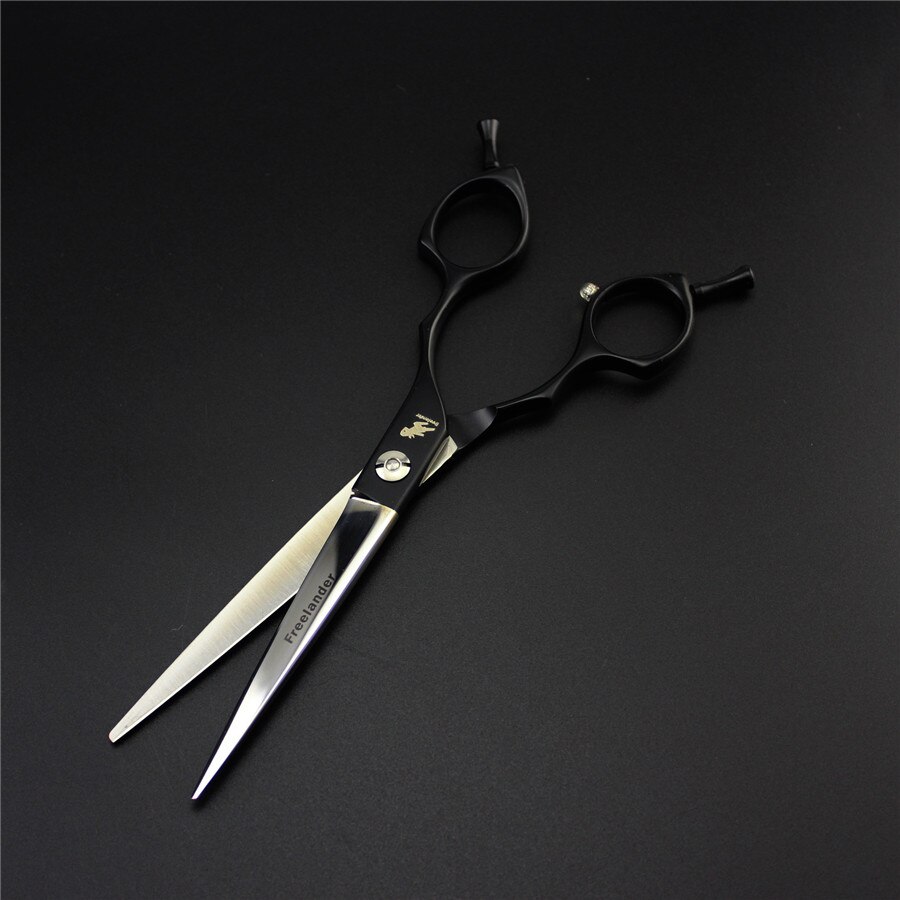 6.5inch Curved Scissor Thinning Shears Dog Scissors Pet Grooming Shear Hairdressing Tool Pet Groomer Accessory: black cutting