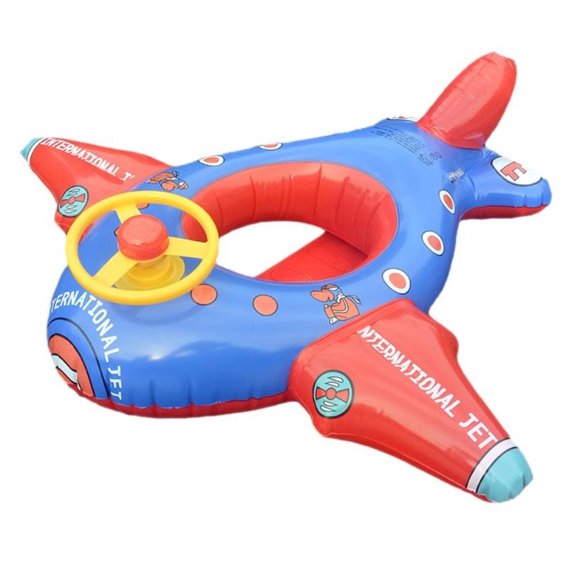 Opblaasbare Zwemmen Ring Cartoon Vliegtuigen Seat Vliegtuig-vormige Float Cirkel Kids Baby Zwembad Float Speelgoed Zomer Opblaasbare Water Spelen