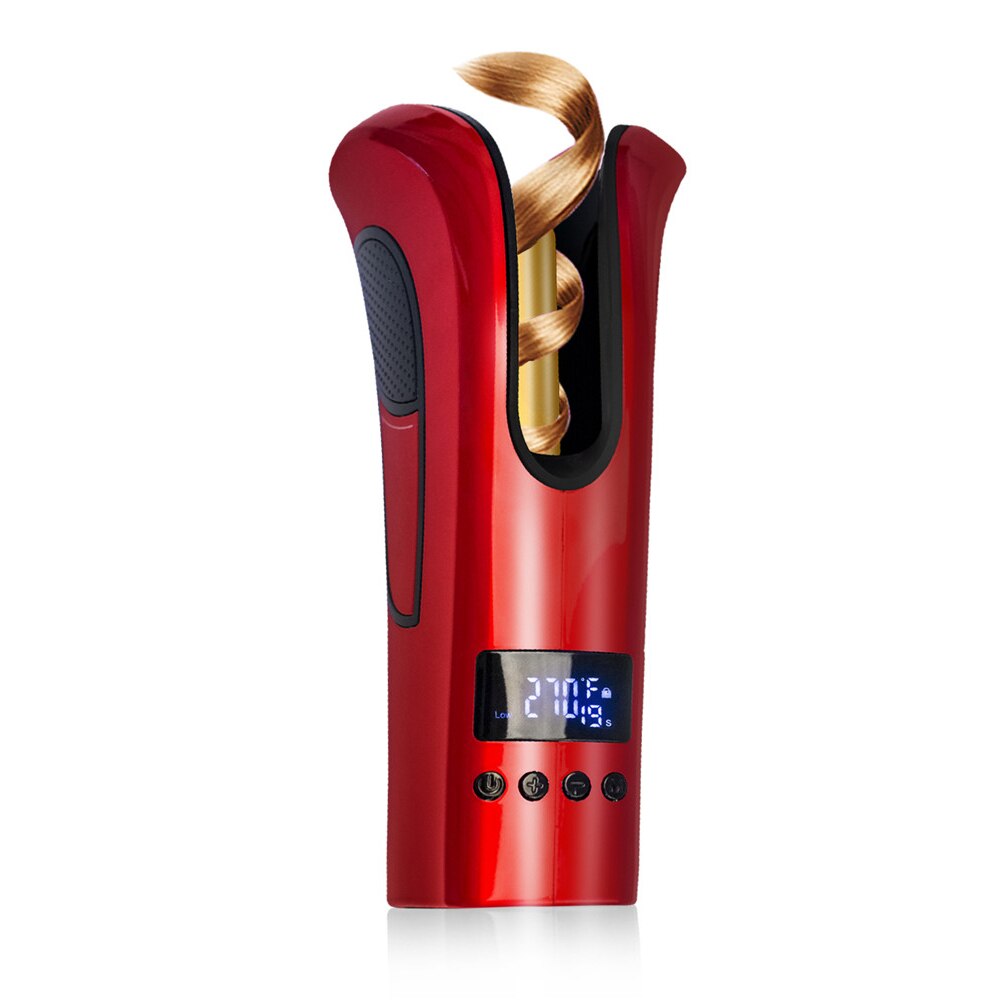 Automatic Hair Curler Rotating Curling Iron Hair Wand Styling Tools Curlers Crimper Curl Hair Styler Tools: red / US