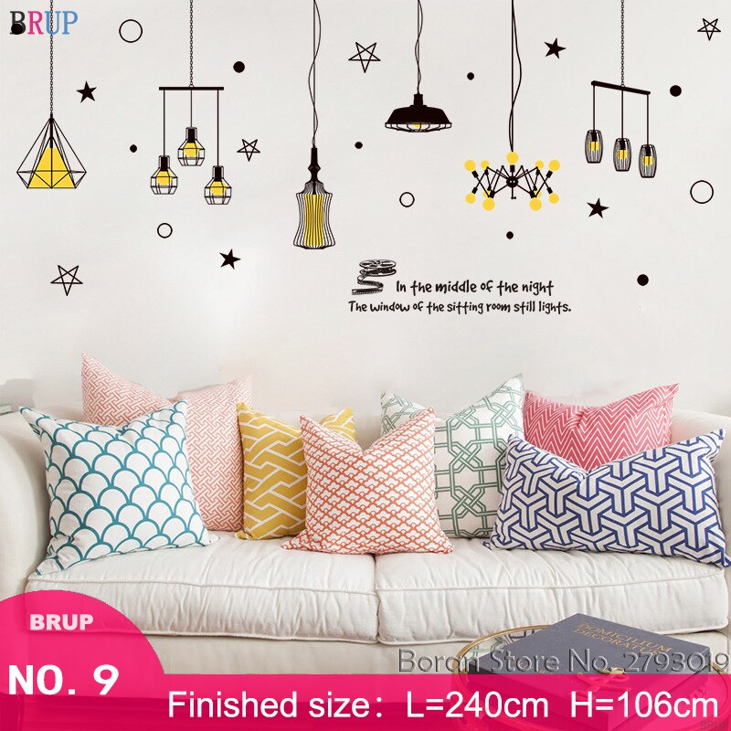 Large Chandelier Wall Stickers Art Light Bulb Home Decor DIY Vinyl Mural Room Decoration for Living Room Bedroom: 09