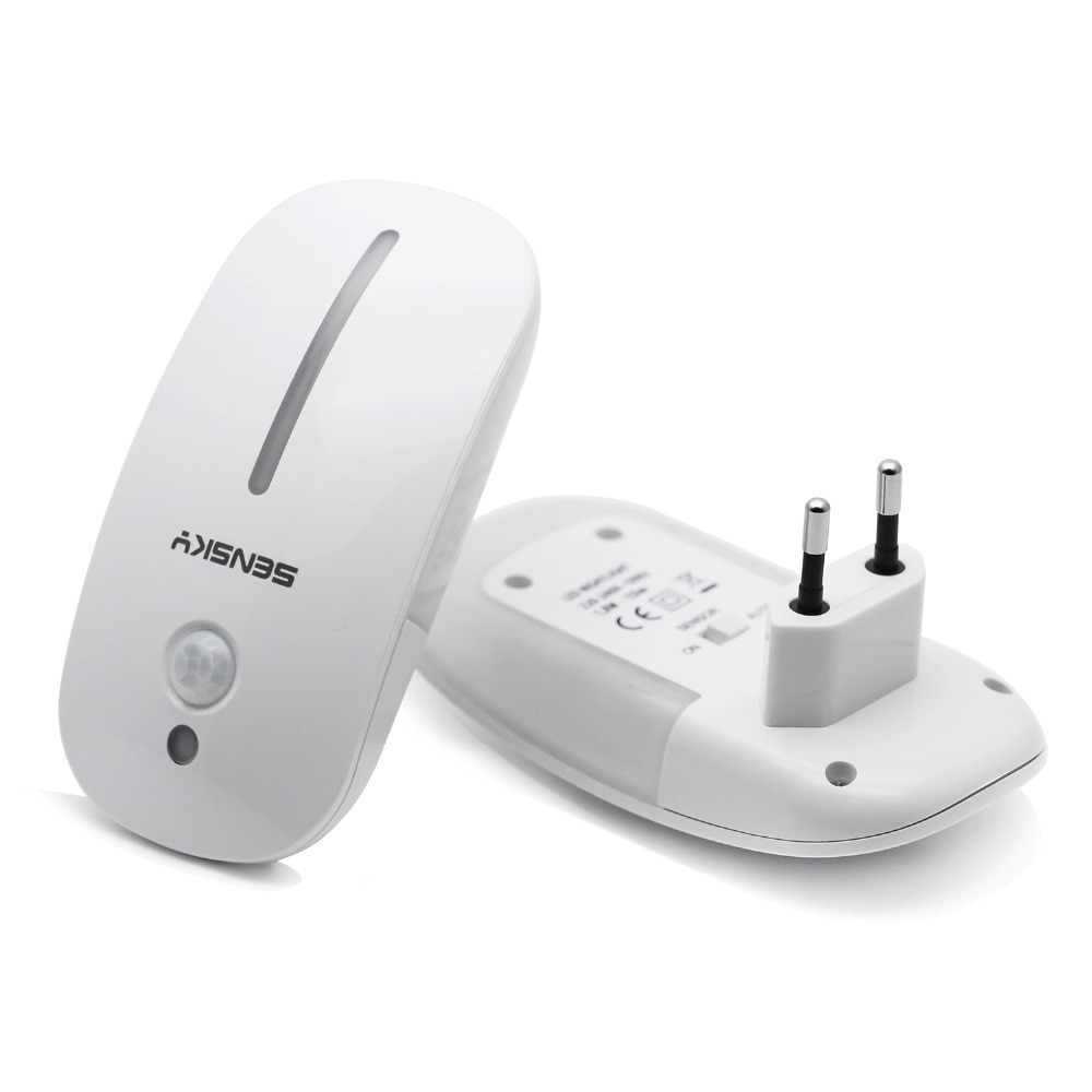 Sensky 110V 220V Pir Motion Sensor Led Nachtlampje 2 Modus Kids Draadloze Muur Nacht Lamp Voor Kid slaapkamer