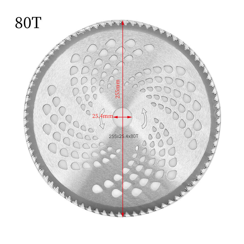 255X25.4mm 80T Brush Cutter Blade Lawn Mower Cutter Replacement Circular Saw Blade For Cutting Grass Trimmer Blade