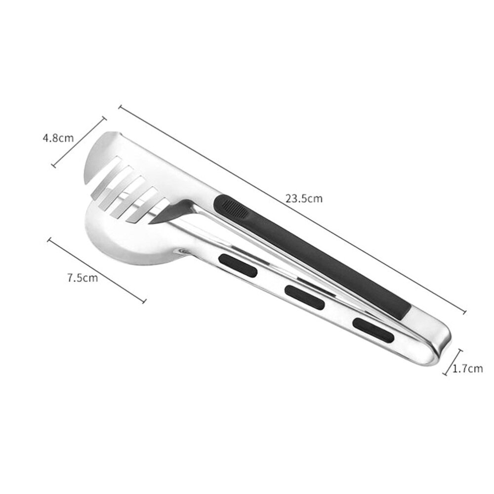 Stainless Steel Pasta Clamp Multifunction Food Tong Serving Tongs for Bread Steak Barbecue