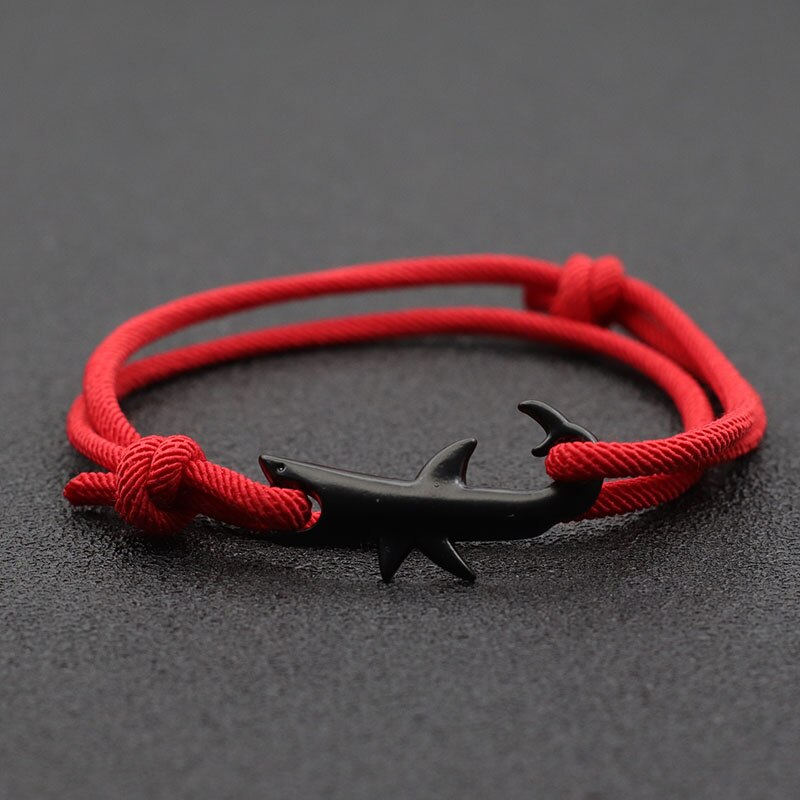 Noter haj armbånd unisex dobbelt lag justerbar 3mm snor kæde armbånd strand smykker tilbehør surfer armbånd pulsera: Lysegul guldfarve