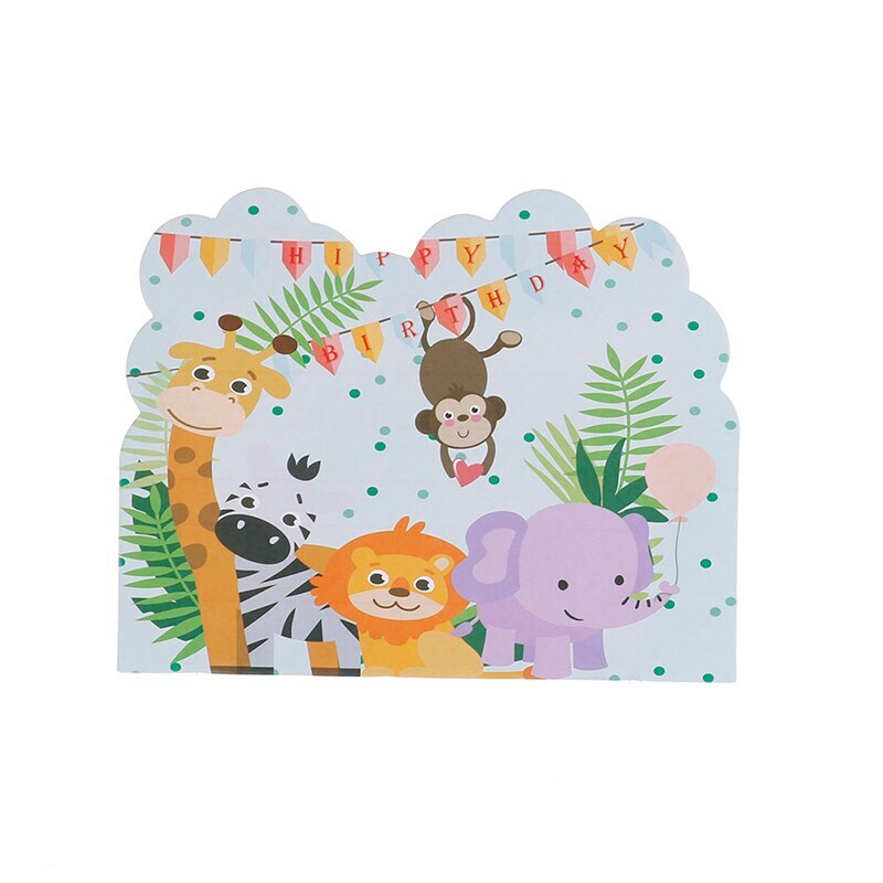 10pcs/set Safari theme invitations cards kids birthday wedding party invitations