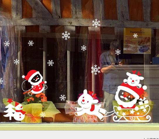 Christmas stickers wall stickers Christmas Wall Window Stickers snowflake Christmas decorations: H