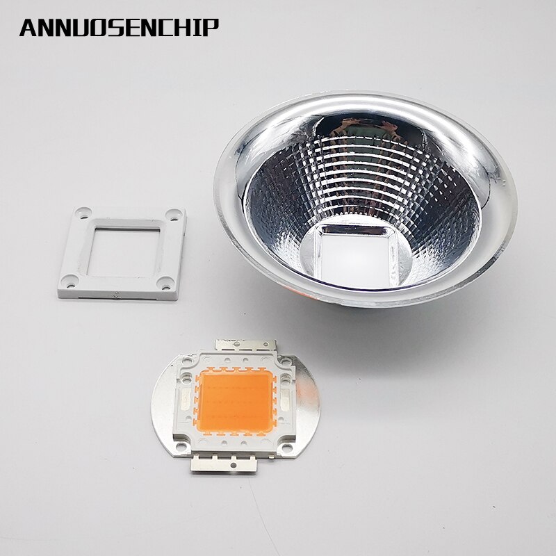 Reflector de lámpara Led de aluminio de alta potencia, caja de tazón de taza para 20W-104 W, 25x25MM de diámetro, 10 juegos, 100 MM