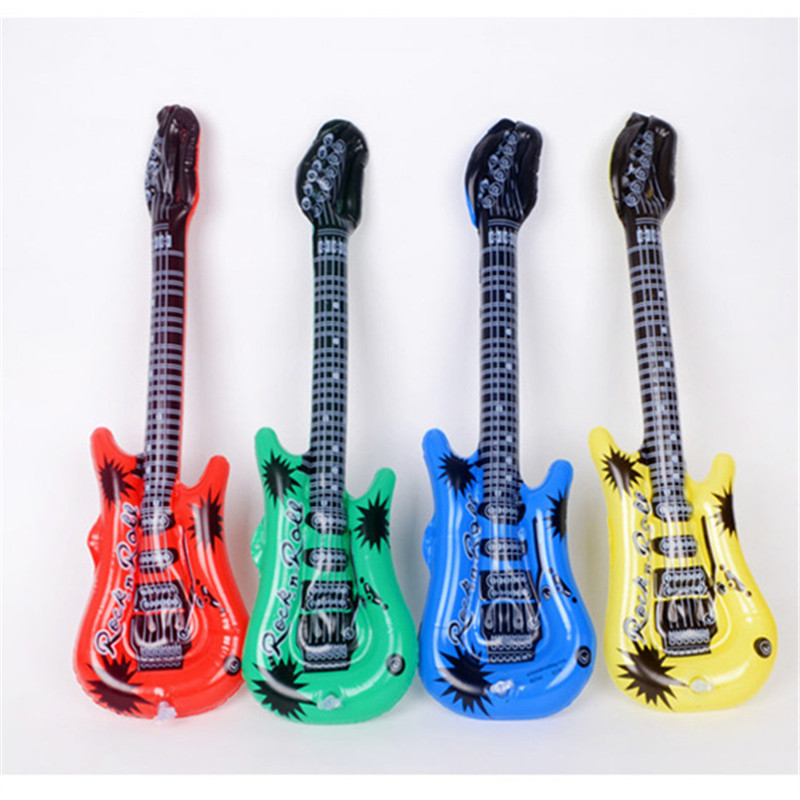 Kinderen PVC Opblaasbare Speelgoed Voor Air Filler Muziekinstrument Vorm PVC Verjaardag Beach Rock Party Speelgoed Accessoires: 55cm guitar