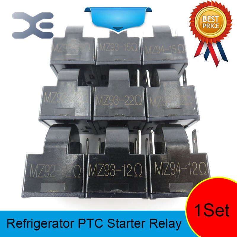 9 Uds repuestos de nevera piezas de arranque 2 3 4PIN 12 15 22OHM motor de arranque PTC de accesorios refrigerador de refrigerador